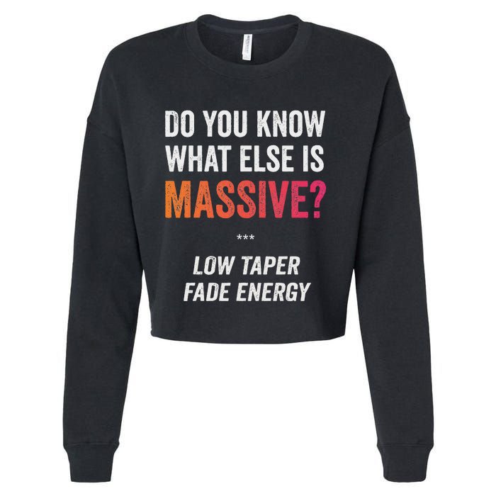 Massive Gaming Meme Funny Low Taper Fade Energy Meme Cropped Pullover Crew