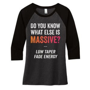 Massive Gaming Meme Funny Low Taper Fade Energy Meme Women's Tri-Blend 3/4-Sleeve Raglan Shirt