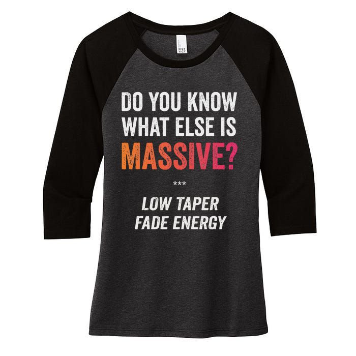 Massive Gaming Meme Funny Low Taper Fade Energy Meme Women's Tri-Blend 3/4-Sleeve Raglan Shirt