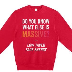 Massive Gaming Meme Funny Low Taper Fade Energy Meme Premium Crewneck Sweatshirt