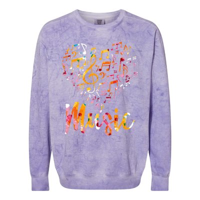 Musician Gift Musical Instrut Music Notes Treble Clef Gift Colorblast Crewneck Sweatshirt