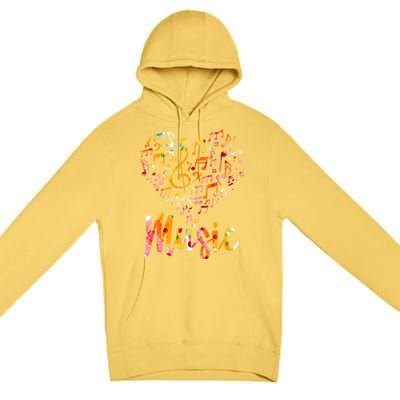 Musician Gift Musical Instrut Music Notes Treble Clef Gift Premium Pullover Hoodie