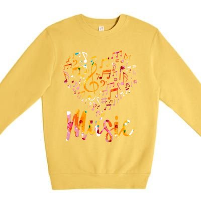 Musician Gift Musical Instrut Music Notes Treble Clef Gift Premium Crewneck Sweatshirt