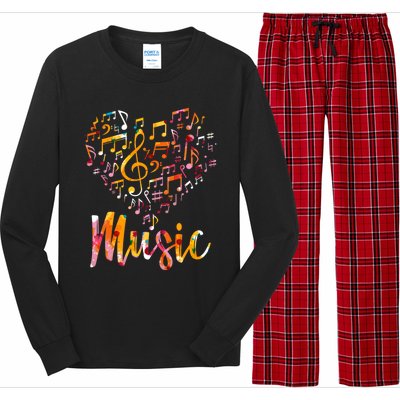 Musician Gift Musical Instrut Music Notes Treble Clef Gift Long Sleeve Pajama Set