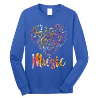 Musician Gift Musical Instrut Music Notes Treble Clef Gift Long Sleeve Shirt