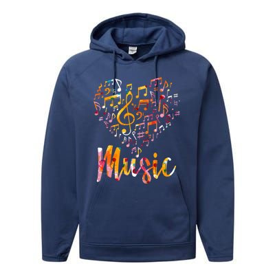 Musician Gift Musical Instrut Music Notes Treble Clef Gift Performance Fleece Hoodie