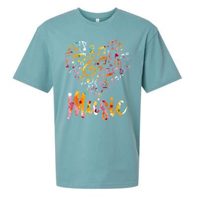 Musician Gift Musical Instrut Music Notes Treble Clef Gift Sueded Cloud Jersey T-Shirt