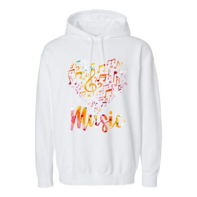 Musician Gift Musical Instrut Music Notes Treble Clef Gift Garment-Dyed Fleece Hoodie