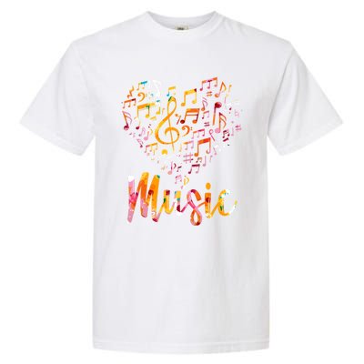 Musician Gift Musical Instrut Music Notes Treble Clef Gift Garment-Dyed Heavyweight T-Shirt