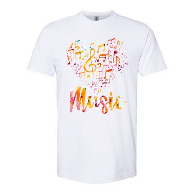 Musician Gift Musical Instrut Music Notes Treble Clef Gift Softstyle CVC T-Shirt