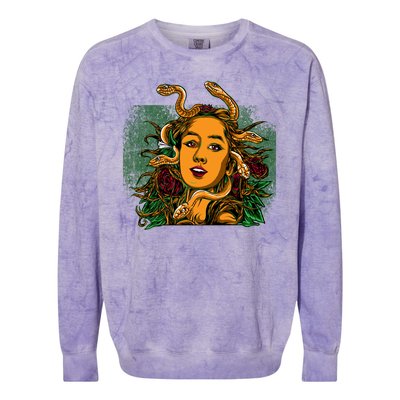 Medusa Greek Mythology Gorgo Colorblast Crewneck Sweatshirt