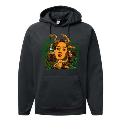 Medusa Greek Mythology Gorgo Performance Fleece Hoodie