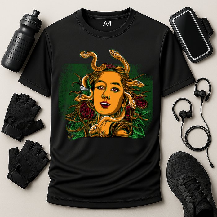 Medusa Greek Mythology Gorgo Cooling Performance Crew T-Shirt