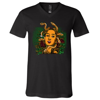 Medusa Greek Mythology Gorgo V-Neck T-Shirt