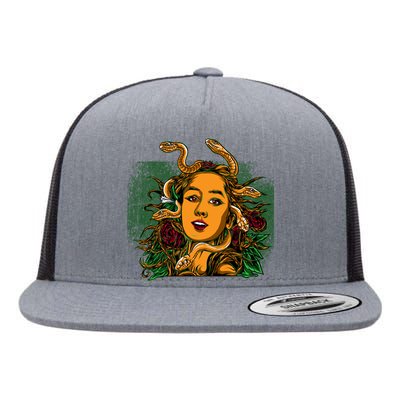 Medusa Greek Mythology Gorgo Flat Bill Trucker Hat