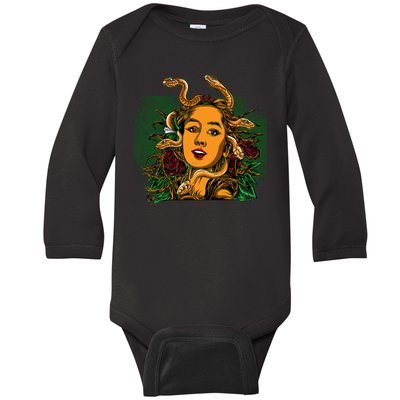 Medusa Greek Mythology Gorgo Baby Long Sleeve Bodysuit