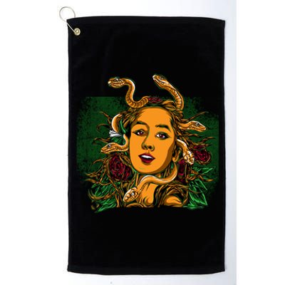 Medusa Greek Mythology Gorgo Platinum Collection Golf Towel