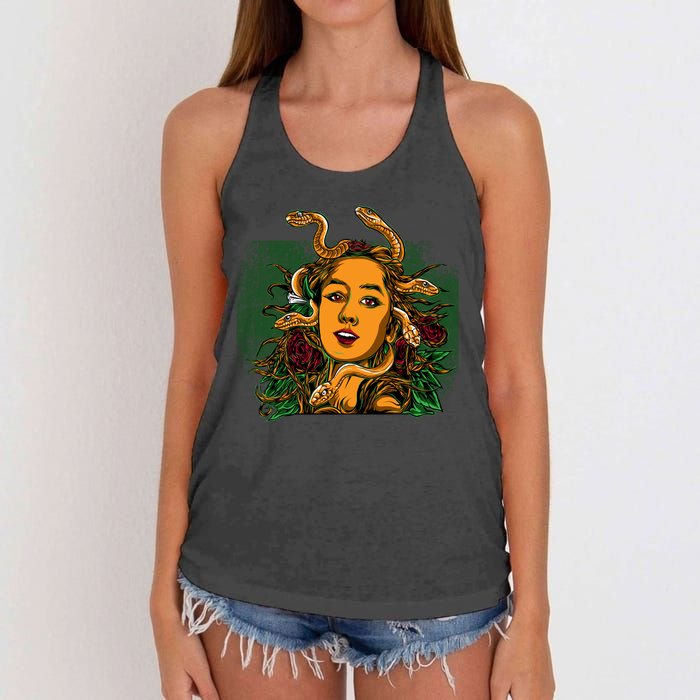 Medusa Greek Mythology Gorgo Women's Knotted Racerback Tank