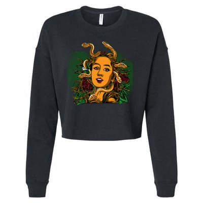 Medusa Greek Mythology Gorgo Cropped Pullover Crew