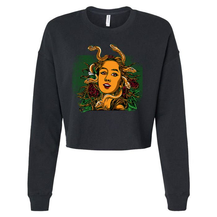 Medusa Greek Mythology Gorgo Cropped Pullover Crew