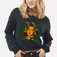 Medusa Greek Mythology Gorgo Cropped Pullover Crew