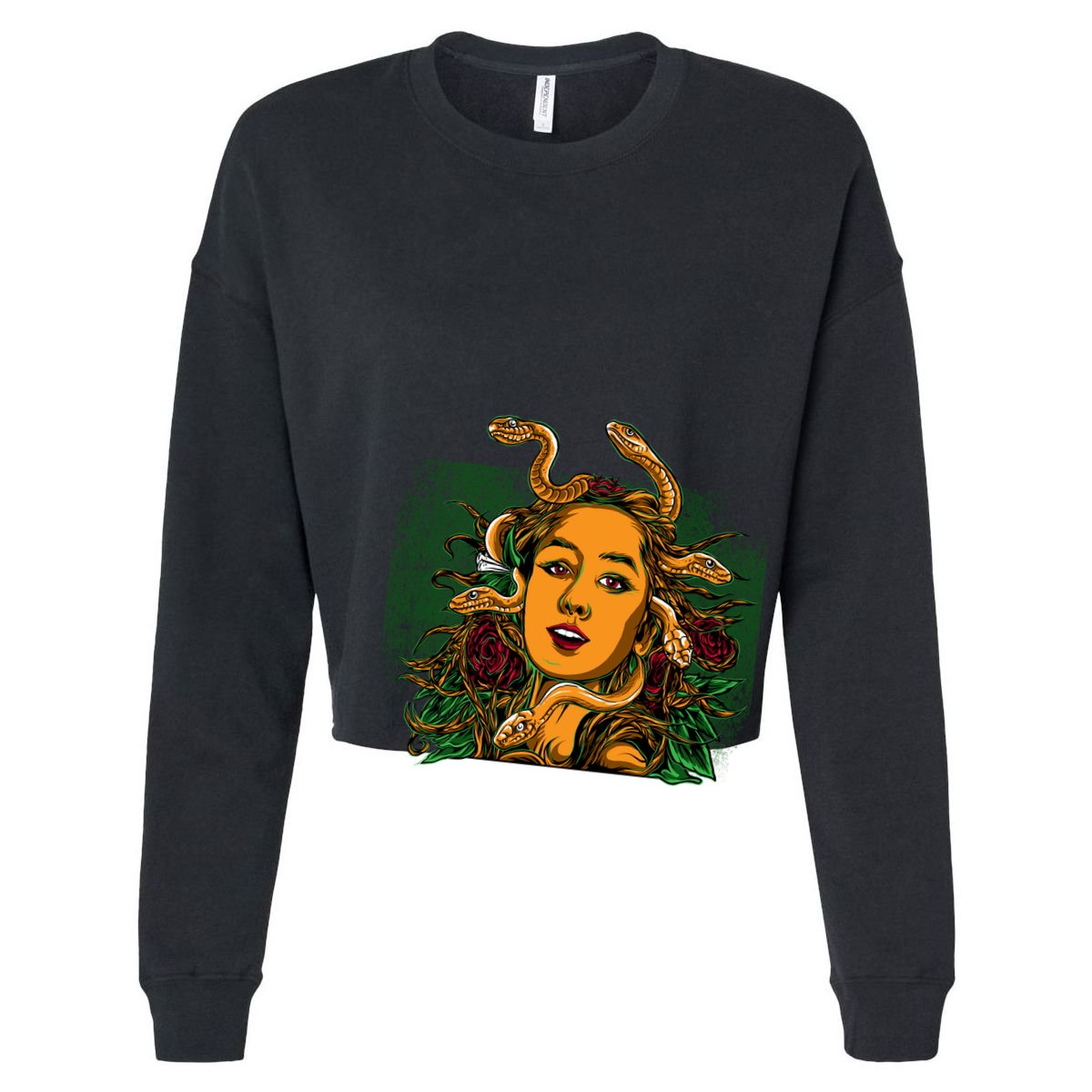 Medusa Greek Mythology Gorgo Cropped Pullover Crew
