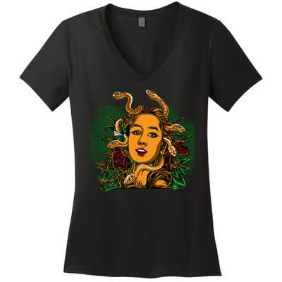 Medusa Greek Mythology Gorgo Women's V-Neck T-Shirt