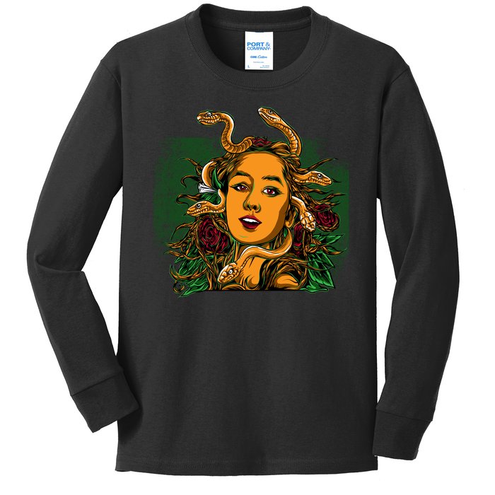 Medusa Greek Mythology Gorgo Kids Long Sleeve Shirt