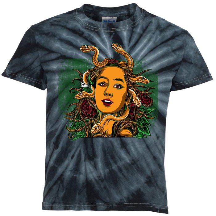 Medusa Greek Mythology Gorgo Kids Tie-Dye T-Shirt