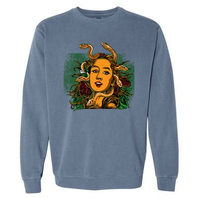 Medusa Greek Mythology Gorgo Garment-Dyed Sweatshirt