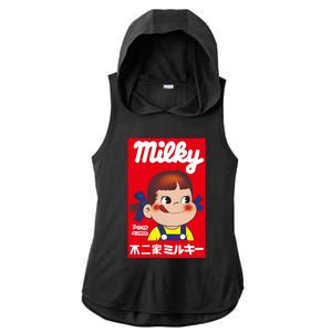 Milky Girl Ladies PosiCharge Tri-Blend Wicking Draft Hoodie Tank