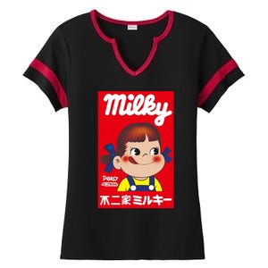 Milky Girl Ladies Halftime Notch Neck Tee