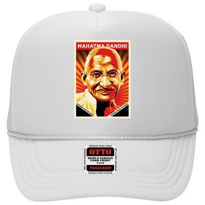 Mahatma Gandhi High Crown Mesh Back Trucker Hat