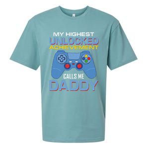 Man Gift My Highest Unlocked Achievet Calls Me Daddy Gift Sueded Cloud Jersey T-Shirt