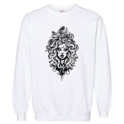 Medusa Greek Mythology Strong Women Rights Feminist Garment-Dyed Sweatshirt