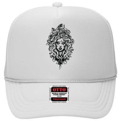 Medusa Greek Mythology Strong Women Rights Feminist High Crown Mesh Back Trucker Hat