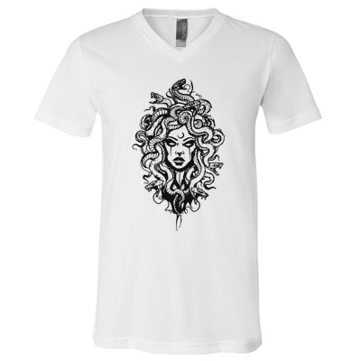 Medusa Greek Mythology Strong Women Rights Feminist V-Neck T-Shirt