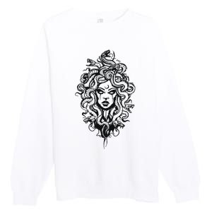 Medusa Greek Mythology Strong Women Rights Feminist Premium Crewneck Sweatshirt