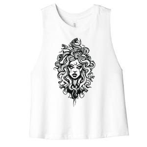 Medusa Greek Mythology Strong Women Rights Feminist Women's Racerback Cropped Tank