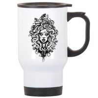 Medusa Greek Mythology Strong Women Rights Feminist Stainless Steel Travel Mug