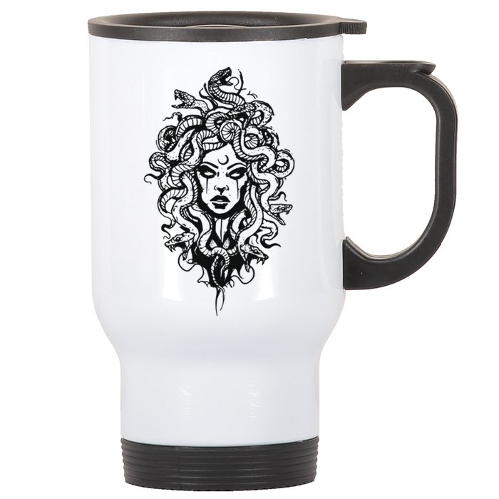 Medusa Greek Mythology Strong Women Rights Feminist Stainless Steel Travel Mug