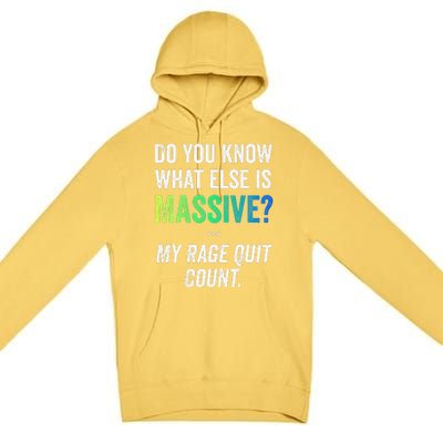 Massive Gaming Meme Rage Quit Gamers Humor Funny Gamer Premium Pullover Hoodie