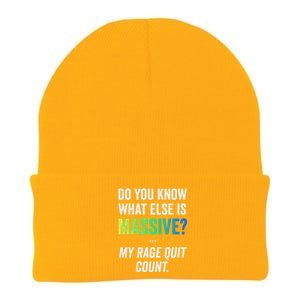 Massive Gaming Meme Rage Quit Gamers Humor Funny Gamer Knit Cap Winter Beanie