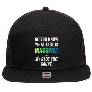 Massive Gaming Meme Rage Quit Gamers Humor Funny Gamer 7 Panel Mesh Trucker Snapback Hat