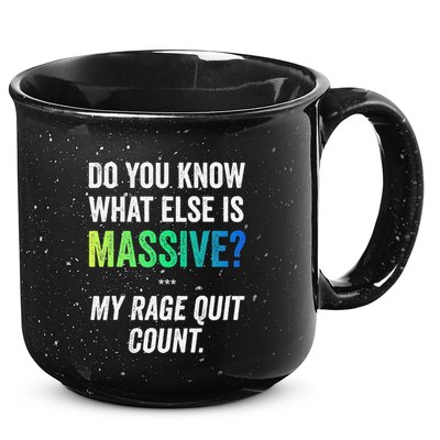 Massive Gaming Meme Rage Quit Gamers Humor Funny Gamer 15oz Campfire Ceramic Mug