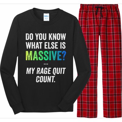 Massive Gaming Meme Rage Quit Gamers Humor Funny Gamer Long Sleeve Pajama Set