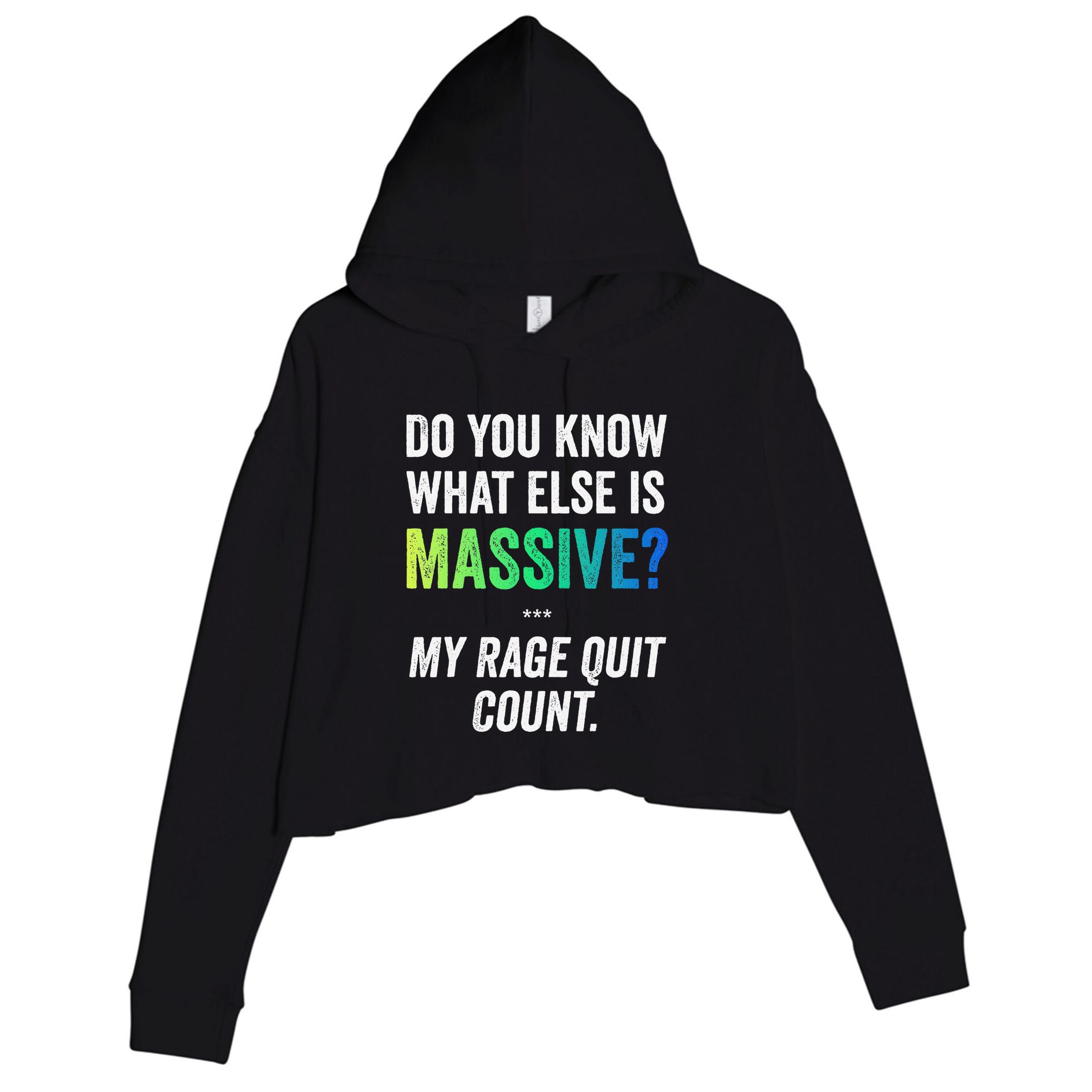 Massive Gaming Meme Rage Quit Gamers Humor Funny Gamer Crop Fleece Hoodie
