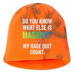 Massive Gaming Meme Rage Quit Gamers Humor Funny Gamer Kati - Camo Knit Beanie