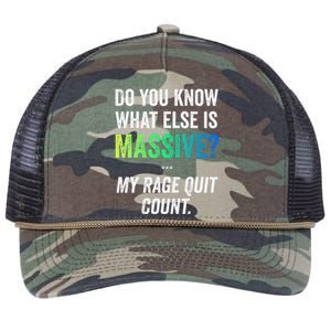 Massive Gaming Meme Rage Quit Gamers Humor Funny Gamer Retro Rope Trucker Hat Cap