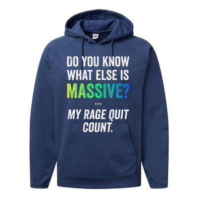 Massive Gaming Meme Rage Quit Gamers Humor Funny Gamer Performance Fleece Hoodie